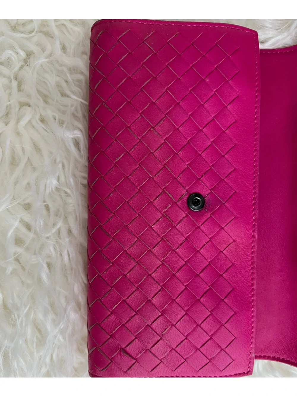 Bottega Veneta Pink Intrecciato Leather Continental Wallet